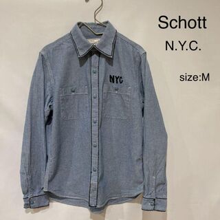 ショット(schott)のショット SCHOTT NYC シャツ デニムシャツ 刺繍 長袖 M デニム(シャツ)