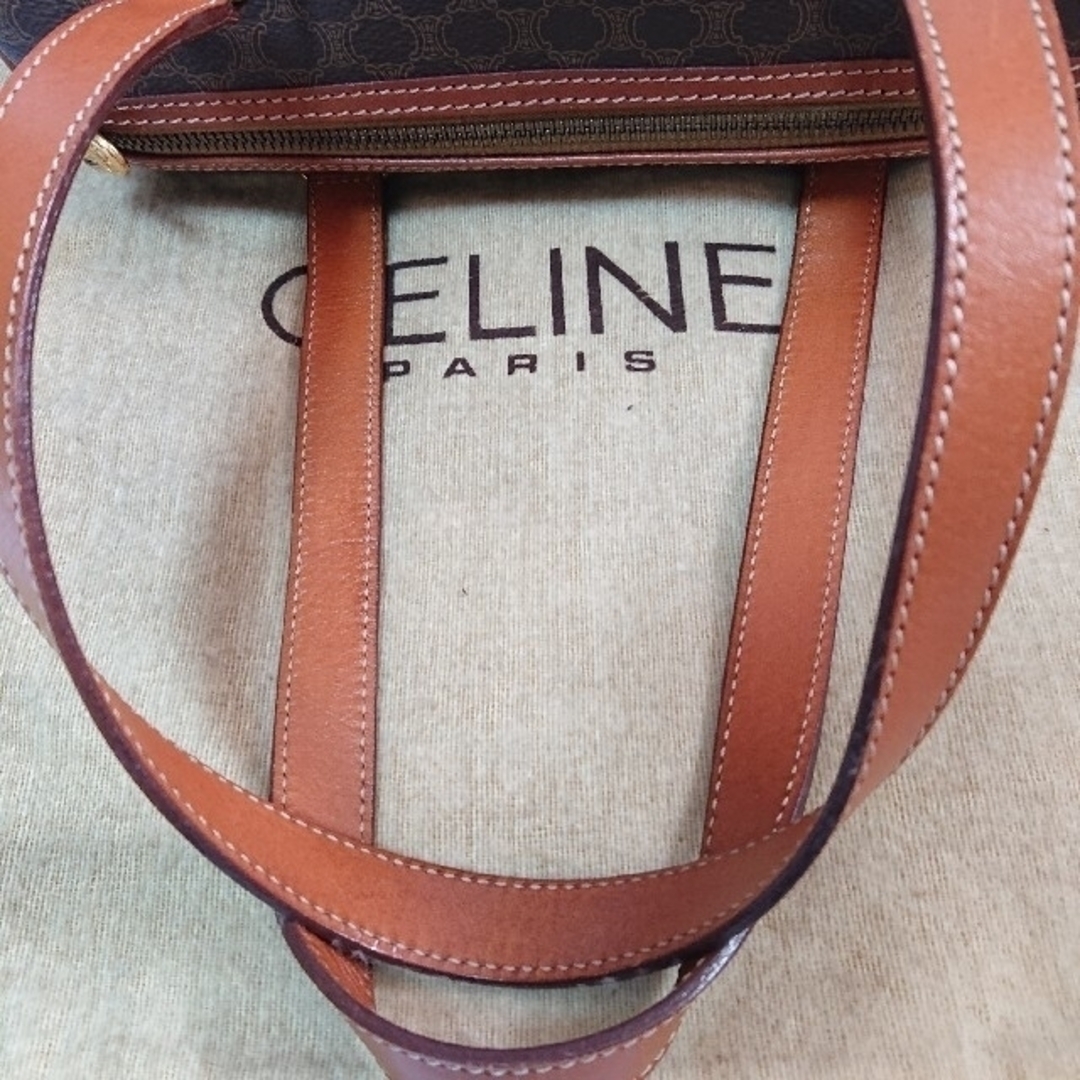 極美品 CELINE マカダム柄 ドラム型 ショルダーバッグ ハンドバッグ