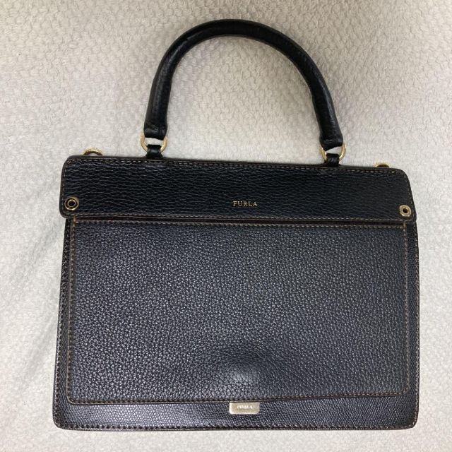 Furla - 【美品】FURLA 2way ライク ショルダーバッグ レザー ブラック
