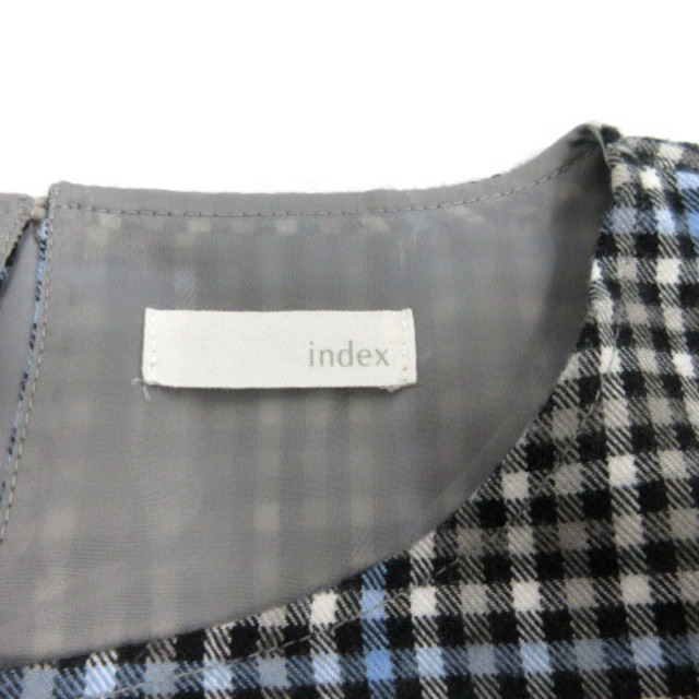 INDEX(インデックス)のインデックス INDEX カットソー 長袖 裏地あり チェック ブラック 黒 ホ レディースのトップス(カットソー(長袖/七分))の商品写真