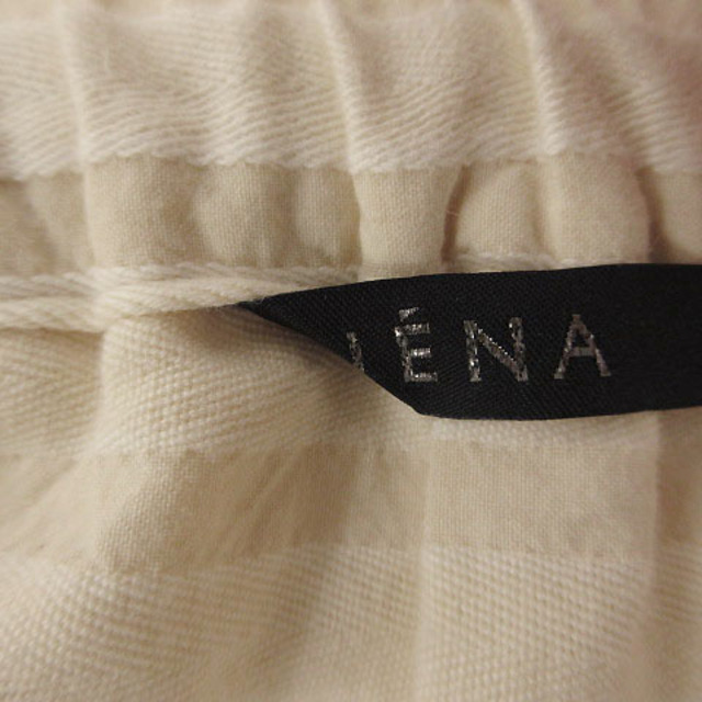 IENA(イエナ)のイエナ IENA スカート ひざ丈 フレアー ボーダー コットン ベージュ レディースのスカート(ひざ丈スカート)の商品写真