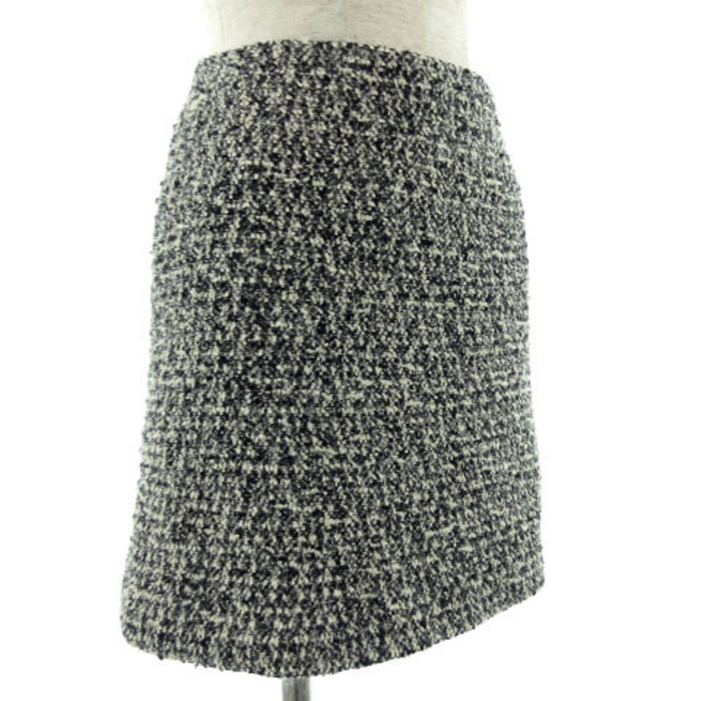 M-premier(エムプルミエ)のエムプルミエ M-Premier スカート ひざ丈 ツイード オフ白 ブラック レディースのスカート(ひざ丈スカート)の商品写真