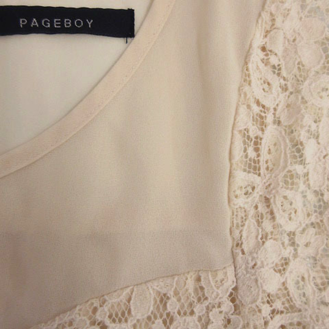 PAGEBOY(ページボーイ)のページボーイ PAGE BOY ワンピース ひざ丈 半袖 ドッキング レース切替 レディースのワンピース(ひざ丈ワンピース)の商品写真