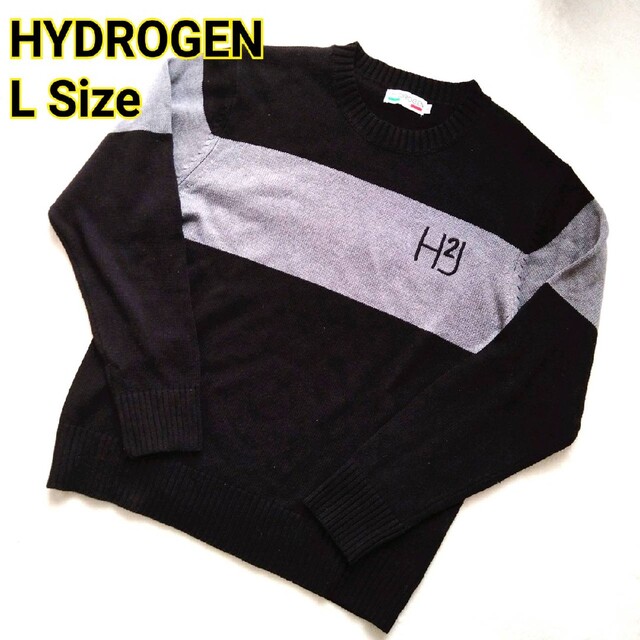 HYDROGEN ハイドロゲン ワンポイント ニット セーター サイズＬ ...