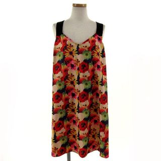 トップショップ(TOPSHOP)のTOPSHOP カットソー ノースリーブ チュニック丈 花柄 マルチカラー S(カットソー(半袖/袖なし))