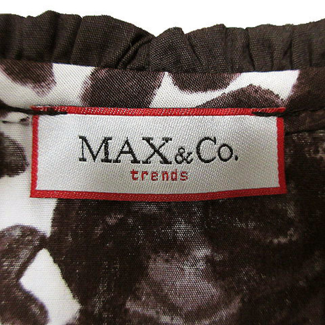 Max & Co.(マックスアンドコー)のマックス&コーワンピース 半袖 ミディ丈 コットン 総柄 茶系 オフ白 38 レディースのワンピース(ひざ丈ワンピース)の商品写真