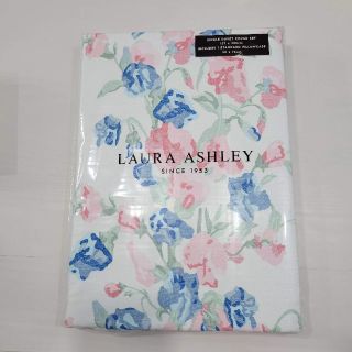 ローラアシュレイ(LAURA ASHLEY)のローラアシュレイ コーラルピンク シャーロット デュベカバーセット シングル(シーツ/カバー)