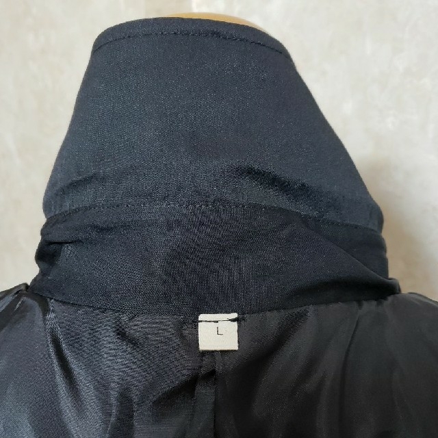 トレンチコート黒Lサイズ/ドロップショルダーシルエット/スプリングコート匿名配送 レディースのジャケット/アウター(トレンチコート)の商品写真