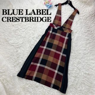 ブルーレーベルクレストブリッジ(BLUE LABEL CRESTBRIDGE)の美品♡ブルーレーベルクレストブリッジ チェック ワンピース　ジャンパースカート(ひざ丈ワンピース)