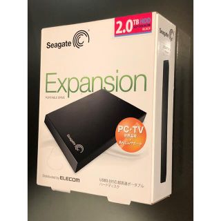 エレコム(ELECOM)のSeagate ポータブルハードディスク 2TB SGP-EX020UBK 新品(PC周辺機器)