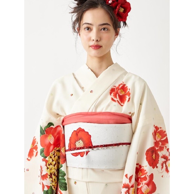 ふりふ りんご椿 浴衣 単品 汗ばみ ふりふ りんご椿 浴衣 単品 汗ばみ