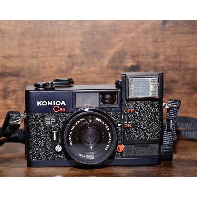 フィルムカメラ　Konica C35EF 完動品　軽整備済み