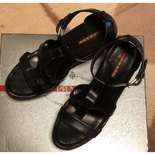 プラダ(PRADA)の【PRADA プラダ 】ブラック 厚底ウェッジソール　サンダル(サンダル)