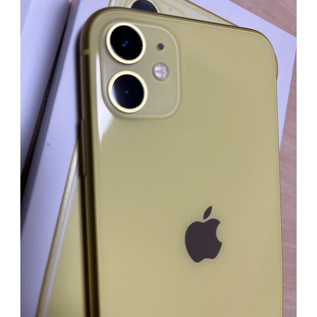 iPhone(アイフォーン)のiPhone11 128G イエロー SIMフリー スマホ/家電/カメラのスマートフォン/携帯電話(スマートフォン本体)の商品写真