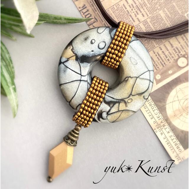 ポリマークレイとビーズ織のネックレス ASの通販 by yuk*Kunst ポリマークレイとビーズ織のネックレス ASの通販 by yuk*Kunst