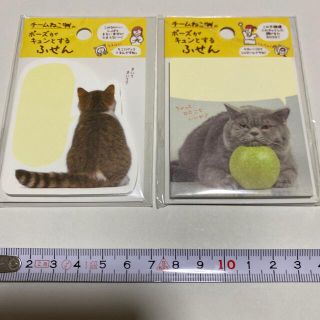 ガッケン(学研)のチームねこ　ポーズがキュンとするふせん　2個セット　🅱️(ノート/メモ帳/ふせん)