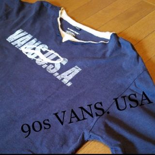 ヴァンズ(VANS)の90s　VANS/バンズ　バックプリントロンT   Lサイズ(Tシャツ/カットソー(七分/長袖))