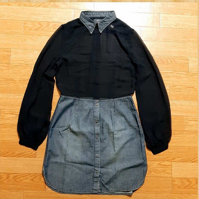購入30000円 DIESEL ディーゼル シースルーシャツ デニム ワンピース