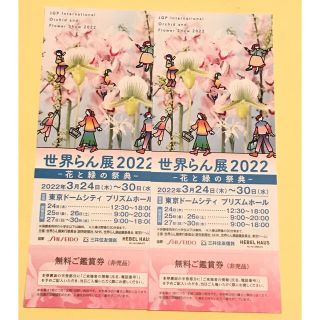 世界らん展　2022 無料ご鑑賞券　2枚(その他)