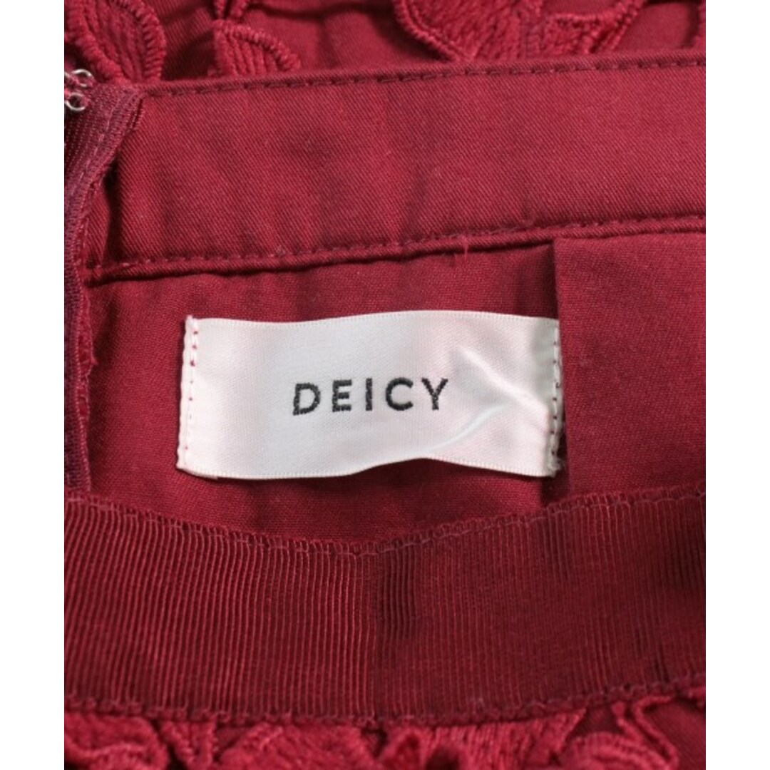 deicy(デイシー)のdeicy デイシー ひざ丈スカート 0(XS位) 赤(レース) 【古着】【中古】 レディースのスカート(ひざ丈スカート)の商品写真