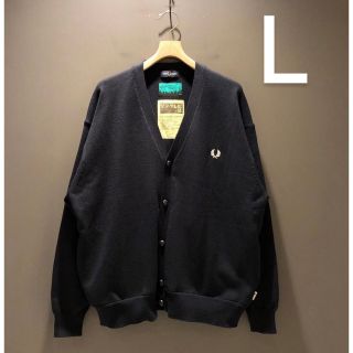 フレッドペリー(FRED PERRY)のFRED PERRY×SSZ L/TEACHER C/G  ネイビー Lサイズ(カーディガン)