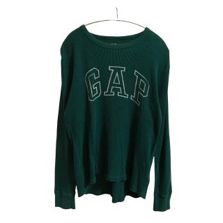 ギャップ(GAP)のGAP  グリーンワッフル生地ロングTシャツ(スウェット)