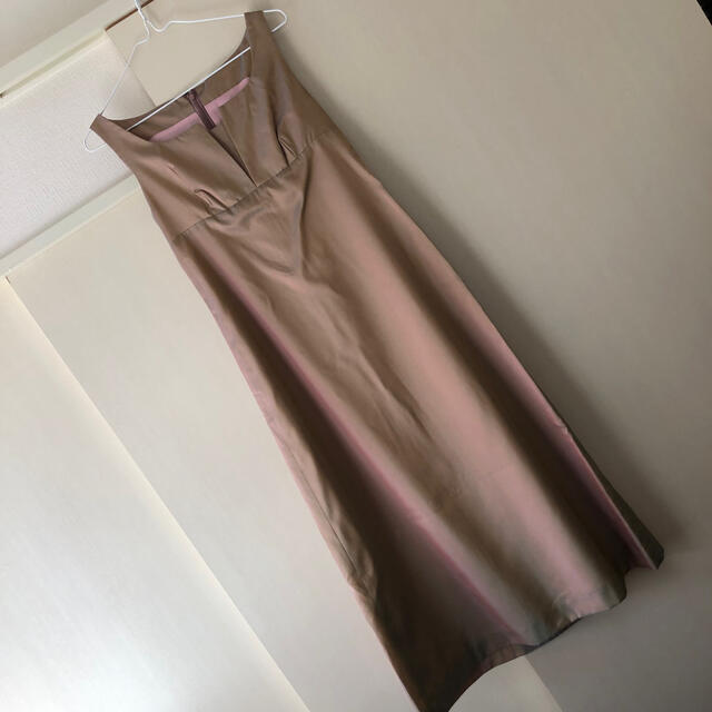Sybillaシビラのピンク〜玉虫色のロングワンピースドレス