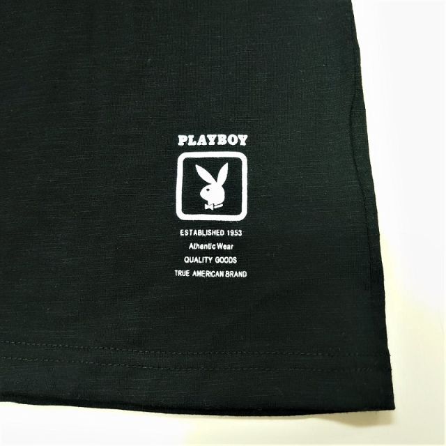 PLAYBOY(プレイボーイ)の未使用　PLAYBOY　ブラック　Ｍ　ロンＴ　Ｖネック メンズのトップス(Tシャツ/カットソー(七分/長袖))の商品写真