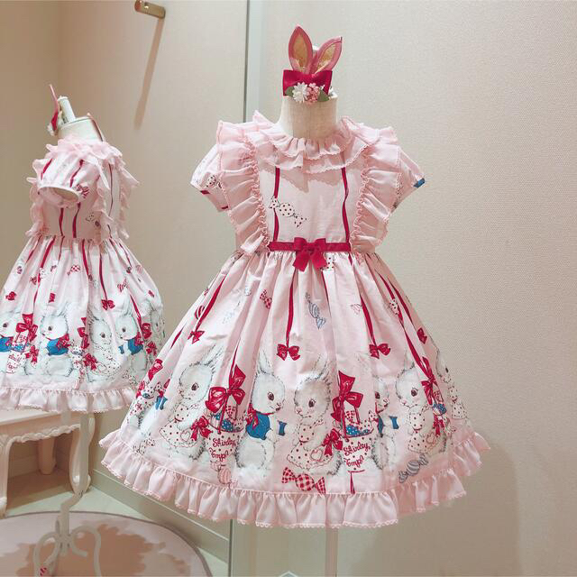 シャーリーテンプル　うさくまワンピース　100センチキッズ服女の子用(90cm~)