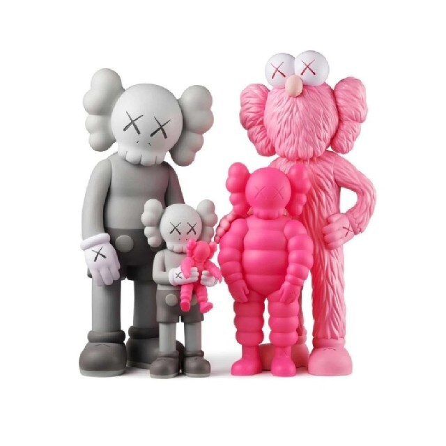新品】KAWS Family Vinyl Figures Grey/Pink-