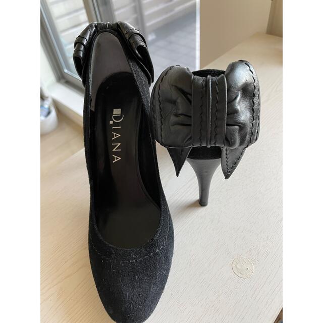 DIANA(ダイアナ)のダイアナDIANAヒール8cm22.5ブラック黒パンプススエード入学式 レディースの靴/シューズ(ハイヒール/パンプス)の商品写真