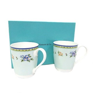 ティファニー(Tiffany & Co.)のティファニー モーニンググローリー マグカップ ペア 花柄 ブルー 食器 2点(その他)