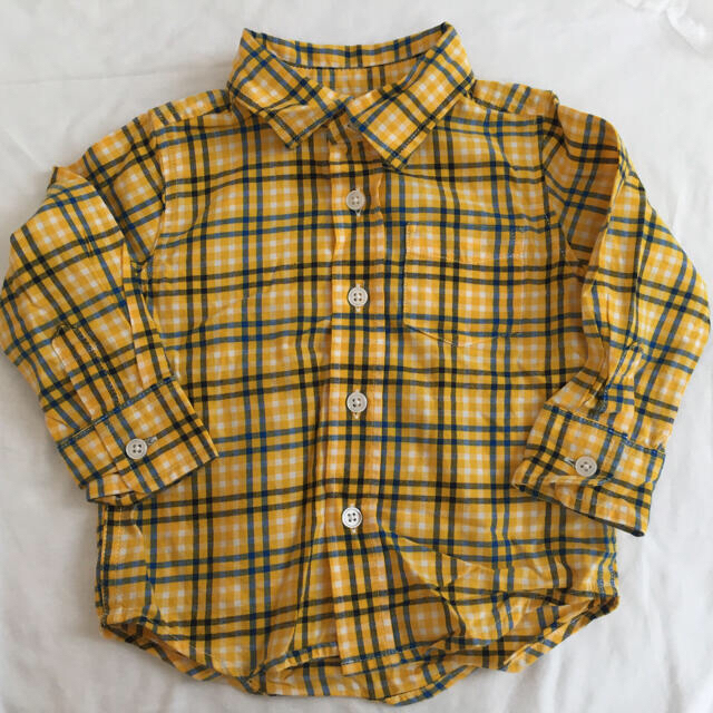 babyGAP(ベビーギャップ)の【baby GAP】黄色チェックシャツ☆12M-18M☆80cm キッズ/ベビー/マタニティのベビー服(~85cm)(シャツ/カットソー)の商品写真