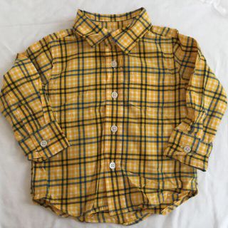 ベビーギャップ(babyGAP)の【baby GAP】黄色チェックシャツ☆12M-18M☆80cm(シャツ/カットソー)