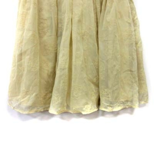 MAJESTIC LEGON(マジェスティックレゴン)のマジェスティックレゴン フレアスカート ギャザー ミニ 花柄 M 黄色 イエロー レディースのスカート(ミニスカート)の商品写真
