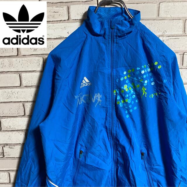 adidas(アディダス)の90s 古着 アディダス プリントロゴ ナイロン ゆるだぼ ビッグシルエット レディースのジャケット/アウター(ナイロンジャケット)の商品写真