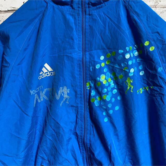 adidas(アディダス)の90s 古着 アディダス プリントロゴ ナイロン ゆるだぼ ビッグシルエット レディースのジャケット/アウター(ナイロンジャケット)の商品写真