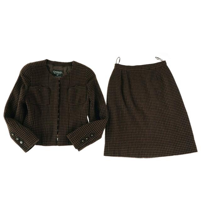 CHANEL - シャネル CHANEL ツイード 千鳥柄 ジャケット スカート セットアップ