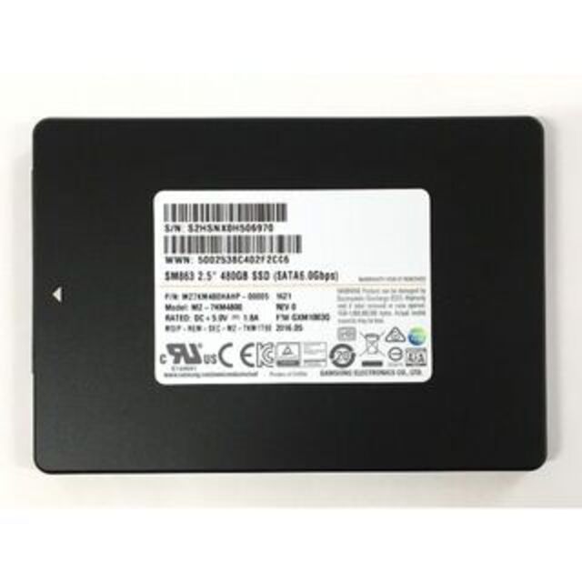RY-364-SAMSUNG 480GB SSD 2.5インチ 厚み7㎜ 1点