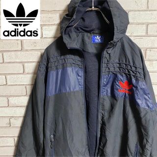 アディダス(adidas)の90s 古着 アディダス トレフォイルロゴ 刺繍ロゴ ナイロンパーカー ゆるだぼ(ナイロンジャケット)