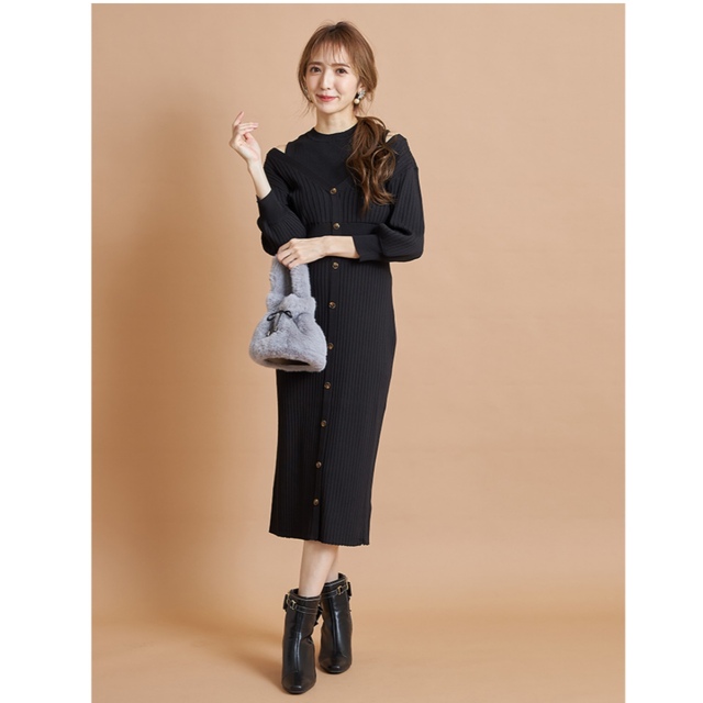 tocco(トッコ)の【完売商品】tocco♥肩出しワンピース (モカ) レディースのワンピース(ロングワンピース/マキシワンピース)の商品写真