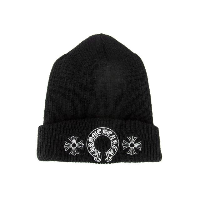 クロムハーツCHROME HEARTS□レーベルCHプラス刺繍ニットキャップ 愛用