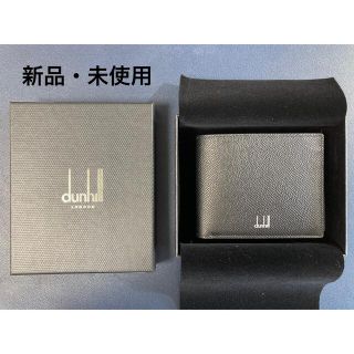 ダンヒル(Dunhill)の【新品・未使用】ダンヒル  ブラック 小銭入れ付 折り財布 カドガンレザー(折り財布)