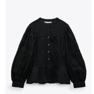 ザラ(ZARA)のZARA エンブロイダリーペプラムブラウス(カットソー(長袖/七分))