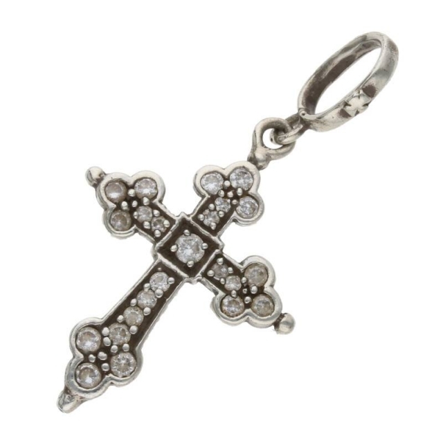 ローリーロドキン ミディアムゴシッククロスジルコニア装飾ネックレストップ ネックレス