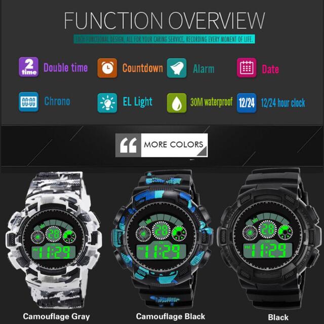 スポーツ腕時計　LED デジタル 腕時計 ミリタリー　耐久性 スポーツ メンズの時計(腕時計(デジタル))の商品写真