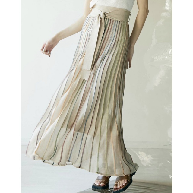 LagunaMoon(ラグナムーン)の［新品］LAGUNAMOON シアーレインボーニットスカート レディースのスカート(ロングスカート)の商品写真
