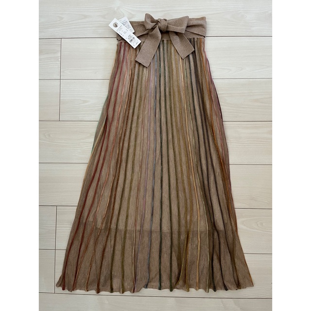 LagunaMoon(ラグナムーン)の［新品］LAGUNAMOON シアーレインボーニットスカート レディースのスカート(ロングスカート)の商品写真
