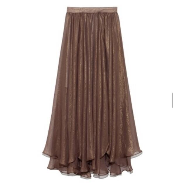Lily Brown(リリーブラウン)の新品タグ付き♡ Lily Brown♡ 光沢シースルーフレアスカート  レディースのスカート(ロングスカート)の商品写真