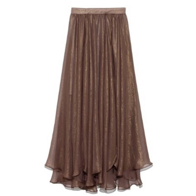 Lily Brown(リリーブラウン)の新品タグ付き♡ Lily Brown♡ 光沢シースルーフレアスカート  レディースのスカート(ロングスカート)の商品写真